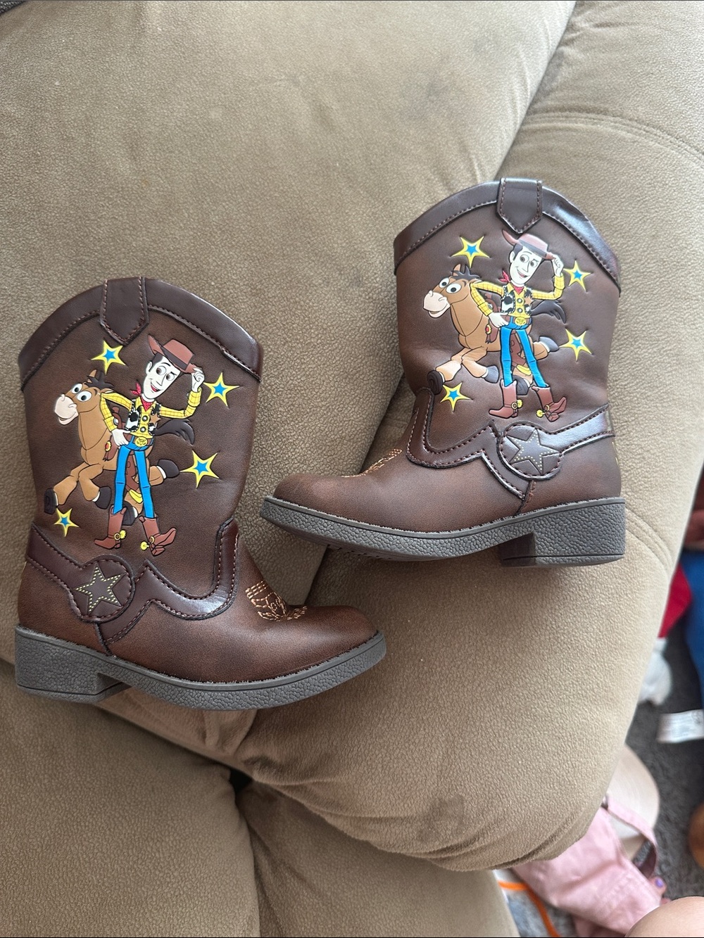Woody Brown Cowboy Boots for Kids with Toy Story Graphic